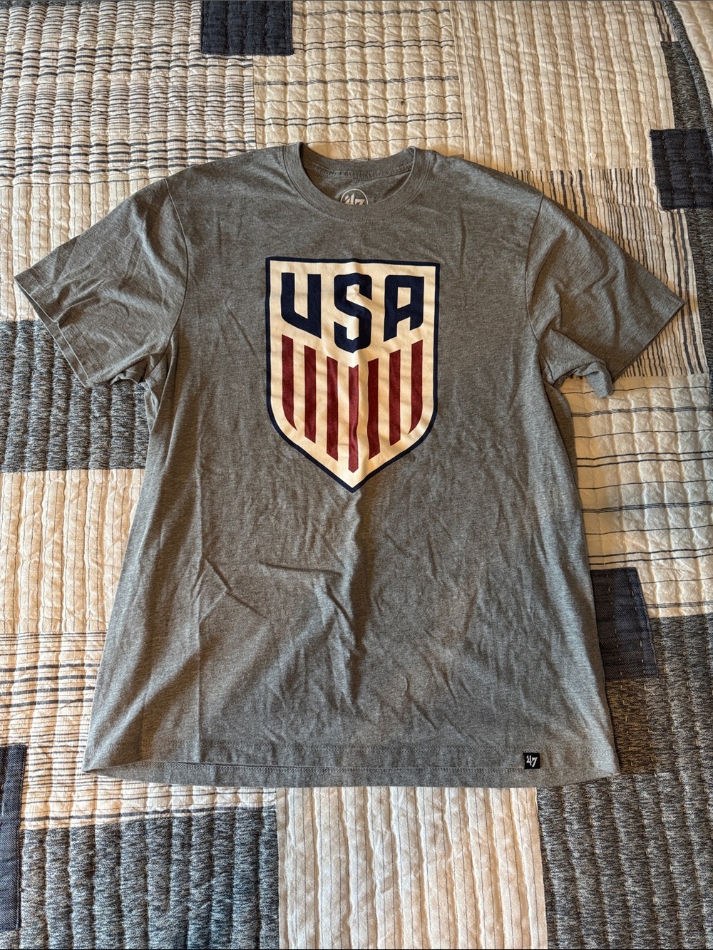'47 Brand Gray USA Shield Short Sleeve Tee